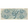 Image 2 : 1863 $5 The Confederate States of America Note T-60 CC