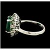 Image 5 : 3.12 ctw Emerald, Tsavorite and Diamond Ring - 14KT White Gold