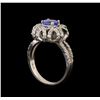 Image 4 : 14KT White Gold 1.17 ctw Tanzanite and Diamond Ring