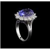 Image 4 : 6.00 ctw Tanzanite and Diamond Ring - 14KT White Gold