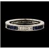Image 2 : 0.40 ctw Sapphire and Diamond Ring - 14KT White Gold