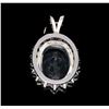 Image 2 : 5.44 ctw Aquamarine and Diamond Pendant - 18KT White Gold