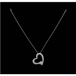 1.55 ctw Diamond Heart Pendant With Chain - 14KT White Gold