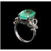 Image 4 : GIA Cert 8.92 ctw Emerald and Diamond Ring - 14KT White Gold