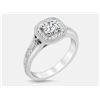 Cubic Zirconia and Diamond Ring - 14KT White Gold