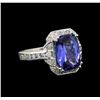 14KT White Gold 5.42 ctw Tanzanite and Diamond Ring