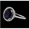 Image 1 : 3.30 ctw Sapphire and Diamond Ring - 18KT White Gold