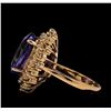 Image 3 : 10.55 ctw Tanzanite and Diamond Ring - 14KT Rose Gold