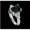Image 4 : 2.29 ctw Tourmaline and Diamond Ring - 14KT White Gold