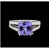 Image 2 : 4.60 ctw Tanzanite and Diamond Ring - 14KT White Gold