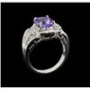Image 4 : 14KT White Gold 2.98 ctw Tanzanite and Diamond Ring