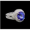 Image 1 : 14KT White Gold 3.72 ctw Tanzanite and Diamond Ring