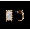 Image 2 : 0.75 ctw Diamond Curve Earrings - 18KT Rose Gold