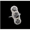 7.02 ctw Black Diamond Ring - 14KT White Gold
