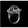 Image 4 : 8.99 ctw Blue Star Sapphire and Diamond Ring - 18KT White Gold