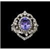 Image 2 : 14KT White Gold 2.84 ctw Tanzanite and Diamond Ring