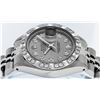 Image 9 : Rolex Ladies SS Slate Grey Diamond Pyramid Bezel Datejust Wristwatch