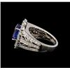 Image 3 : 14KT White Gold 3.31 ctw Tanzanite and Diamond Ring