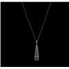 Image 2 : 14KT White Gold Chandelier Crystal Pendant With Chain