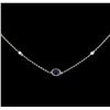 Image 2 : 2.50 ctw Sapphire and Diamond Necklace - 18KT White Gold