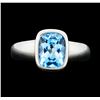 Image 2 : 3.00 ctw Blue Topaz Ring - 14KT White Gold