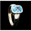 Image 4 : 3.00 ctw Blue Topaz Ring - 14KT White Gold