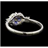 Image 3 : 0.50 ctw Sapphire and Diamond Ring - Platinum
