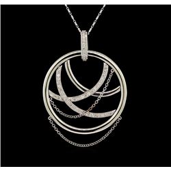 14KT White Gold 1.06 ctw Diamond Pendant With Chain