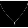 Image 1 : 0.50 ctw Sapphire and Diamond Pendant With Chain - 14KT White Gold