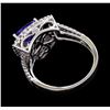 Image 3 : 1.46 ctw Tanzanite and Diamond Ring - 18KT White Gold