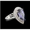 Image 1 : 6.31 ctw Tanzanite and Diamond Ring - 14KT White Gold