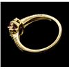 Image 3 : 0.45 ctw Pink Topaz and Diamond Ring - 14KT Yellow Gold