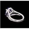 Image 3 : 3.88 ctw Tanzanite and Diamond Ring - 14KT White Gold