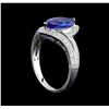 Image 4 : 14KT White Gold 1.57 ctw Tanzanite and Diamond Ring