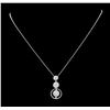 0.63 ctw Diamond Pendant with Chain - 14KT White Gold