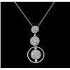 Image 2 : 0.63 ctw Diamond Pendant with Chain - 14KT White Gold