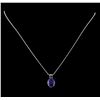 Image 2 : 8.54 ctw Tanzanite Pendant With Chain - 14KT White Gold