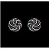 Image 1 : 1.79 ctw Black and White Diamond Earrings - 18KT White Gold