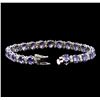 Image 3 : 15.66 ctw Tanzanite and Diamond Bracelet - 14KT White Gold