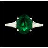 Image 2 : 4.00 ctw Emerald and Diamond Ring - 18KT White Gold