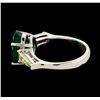Image 3 : 4.00 ctw Emerald and Diamond Ring - 18KT White Gold