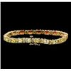 Image 2 : 14KT Yellow Gold 10.83 ctw Sapphire and Diamond Bracelet