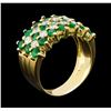 Image 4 : 1.87 ctw Emerald and Diamond Ring - 18KT Yellow Gold
