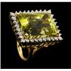 Image 4 : 40.00 ctw Lemon Quartz and Diamond Ring - 14KT Yellow Gold