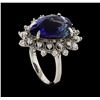 Image 4 : 7.60 ctw Tanzanite and Diamond Ring - 14KT White Gold