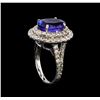 Image 4 : 14KT White Gold 5.29 ctw Tanzanite and Diamond Ring