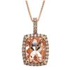 1.98 ctw Morganite and Diamond Pendant - 10KT Rose Gold