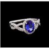 14KT White Gold 1.31 ctw Tanzanite and Diamond Ring