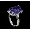 Image 4 : 9.03 ctw Tanzanite and Diamond Ring - 14KT White Gold