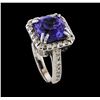 Image 4 : 5.04 ctw Tanzanite and Diamond Ring - 14KT White Gold